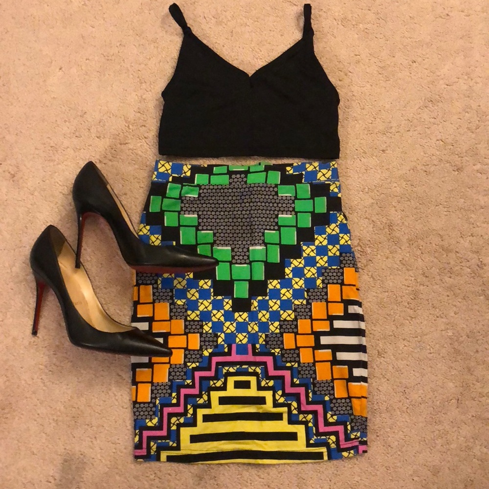 Top shop Geometric Print Tube Skirt